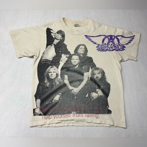 VTG GIANT 1994 Aerosmith Get A Grip World Tour All Over Print T-shirt Size L